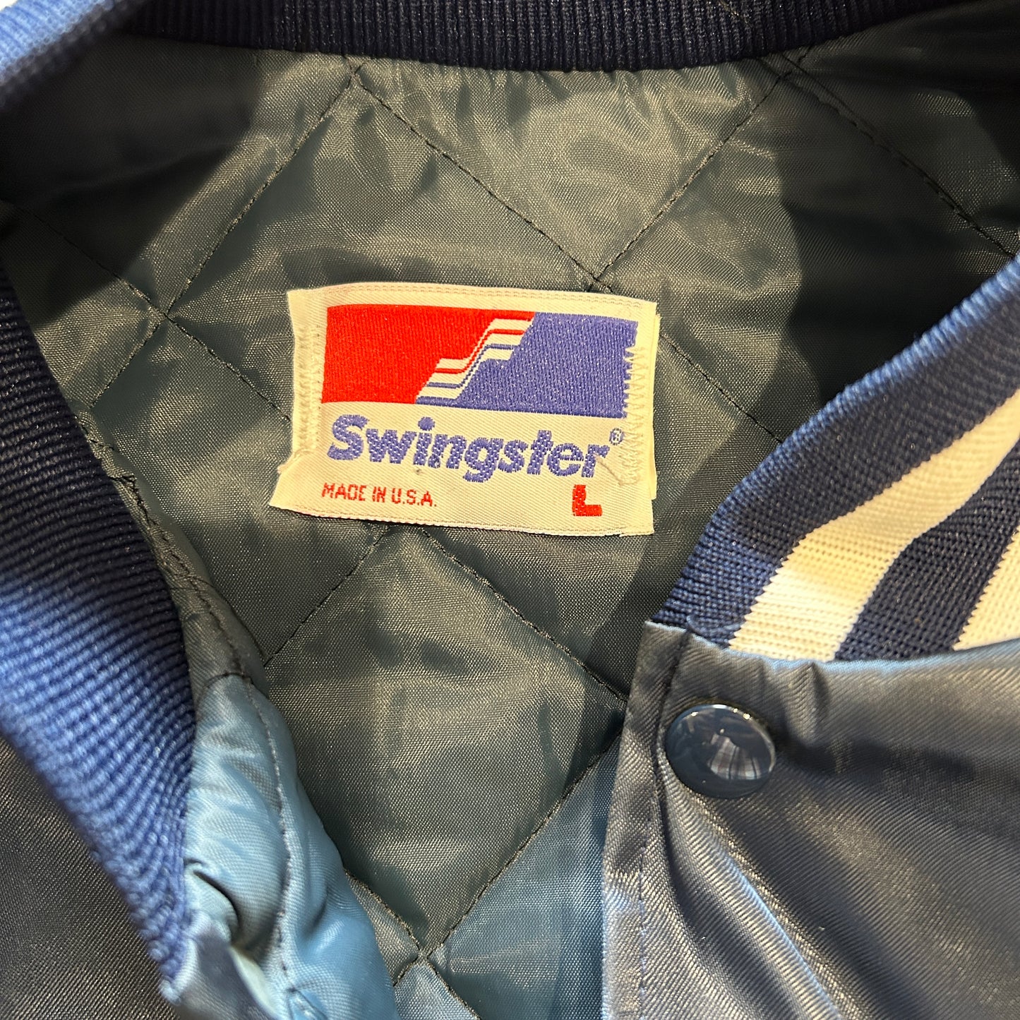 90's Swingster U.S.NAVY ナイロンスタジャン ミリタリー 紺(L)/A8364O-SO