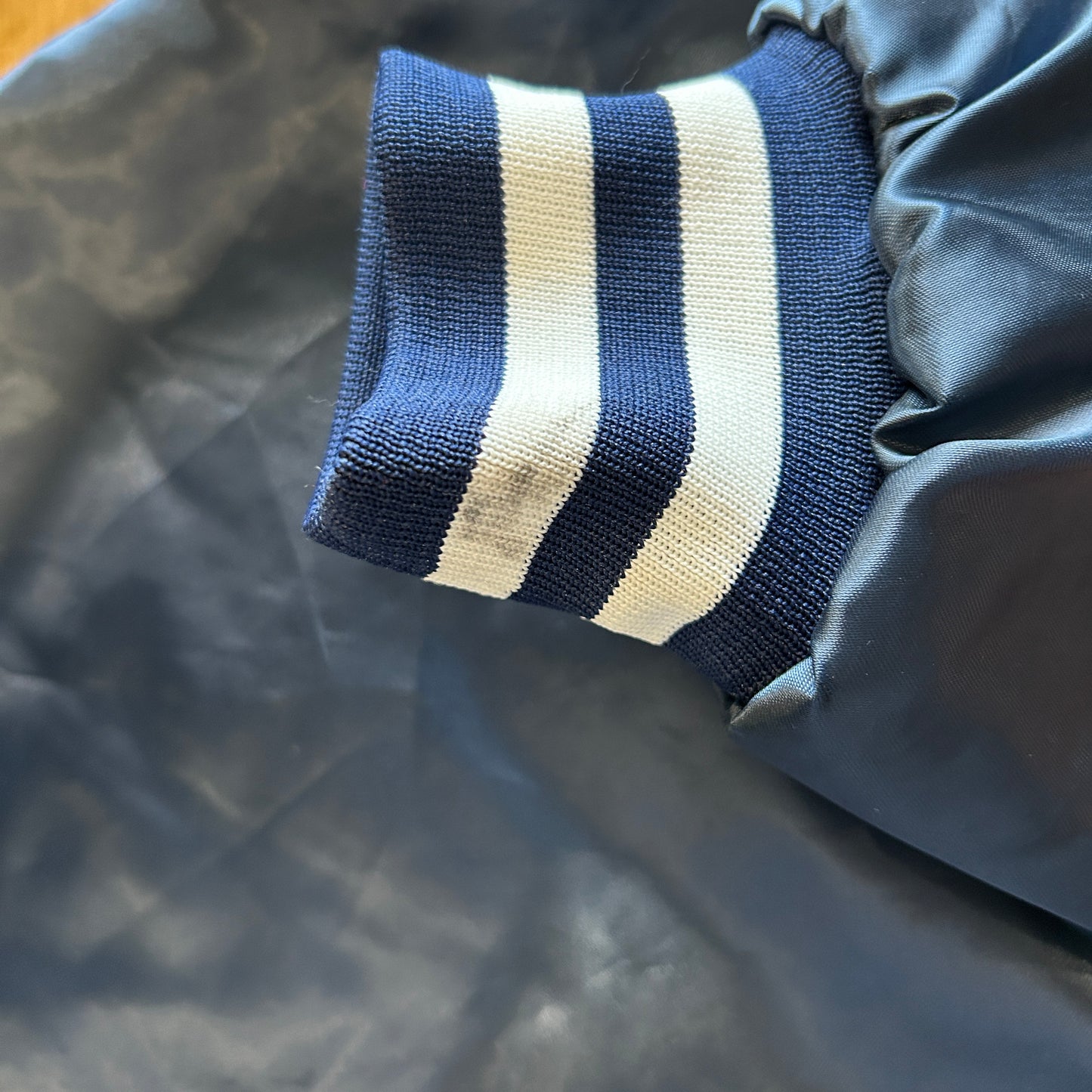 90's Swingster U.S.NAVY ナイロンスタジャン ミリタリー 紺(L)/A8364O-SO