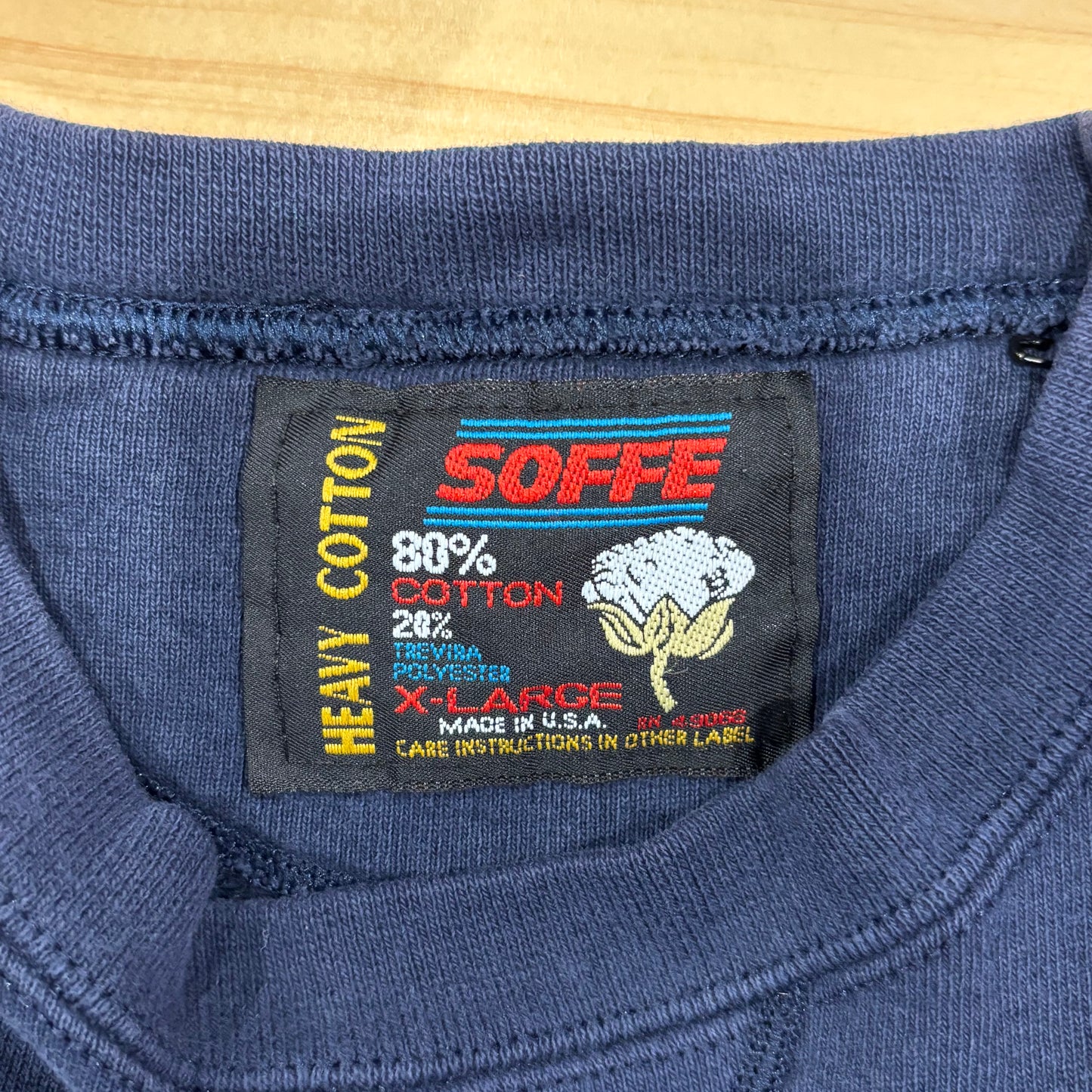 90's Soffe "PIERVIEW" Cafe & Cantina カレッジスウェット 紺 (XL)/A7902S-SO