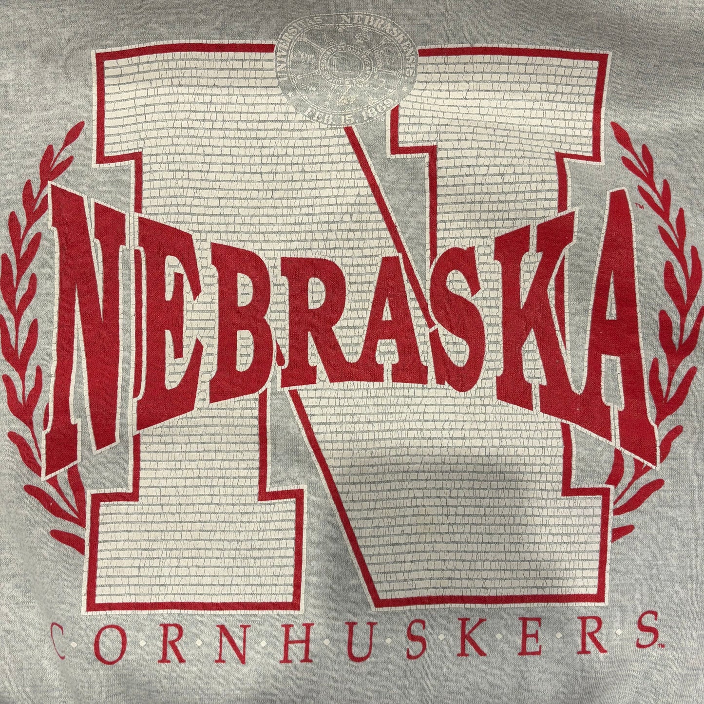 00's Wear "NEBRASKA" Cornhuskers カレッジスウェット 白 (XL)/B1580S-SO
