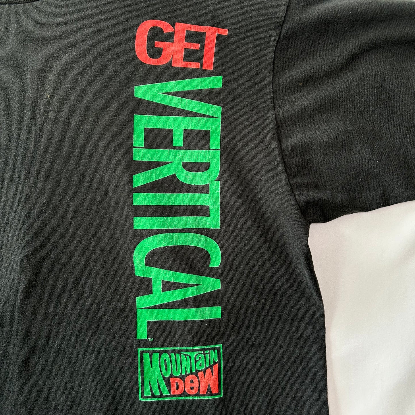90's Mountain Dew"GET VERTICAL"アドバタイジングTシャツ 企業T マウンテンデュー 黒(XL)/A7072T-SO