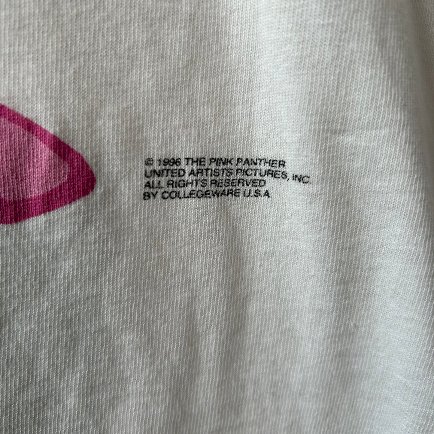 90's The PINK PANTHER ピンクパンサー キャラクターTシャツ アニメ 白(One Size)/B2150T-SO