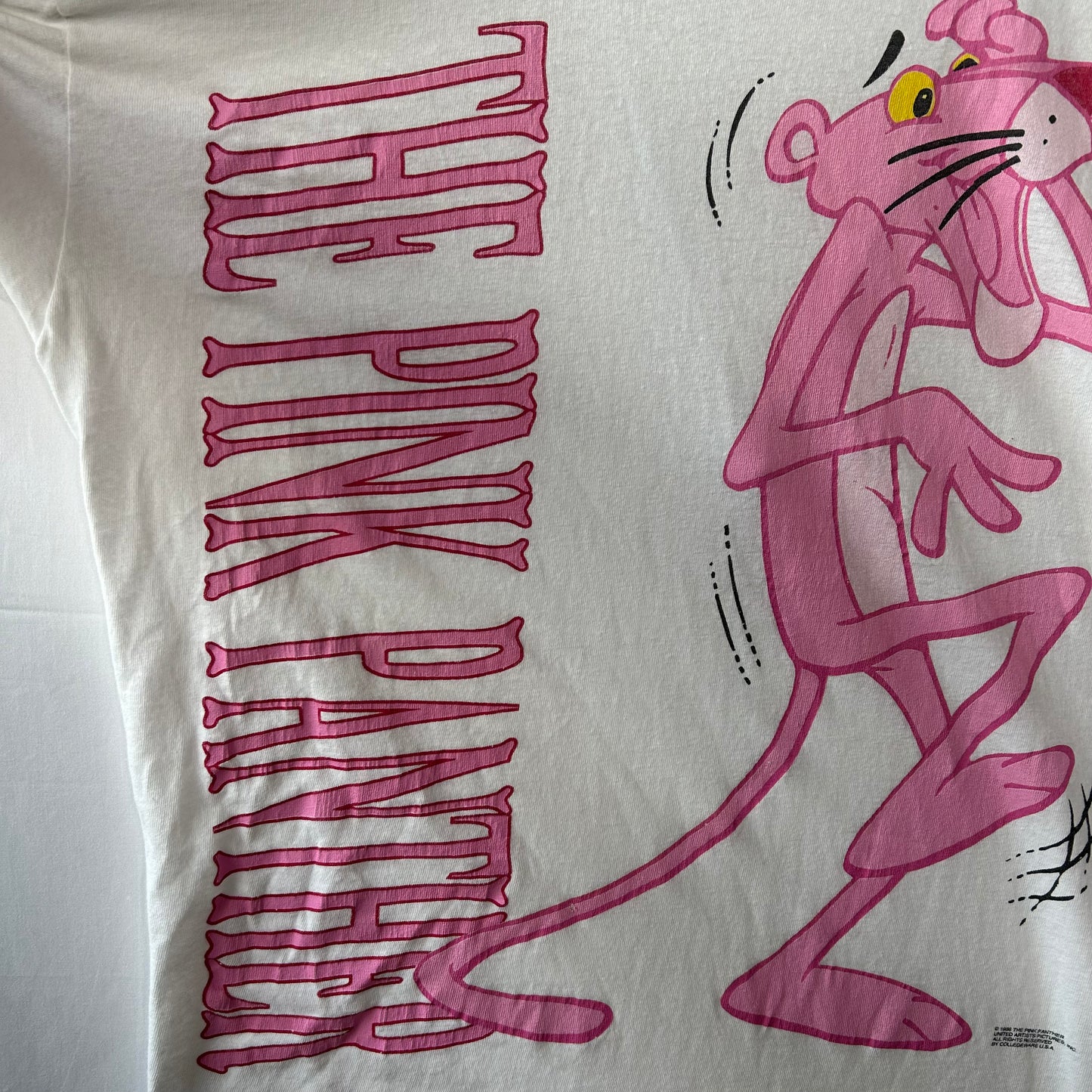 90's The PINK PANTHER ピンクパンサー キャラクターTシャツ アニメ 白(One Size)/B2150T-SO