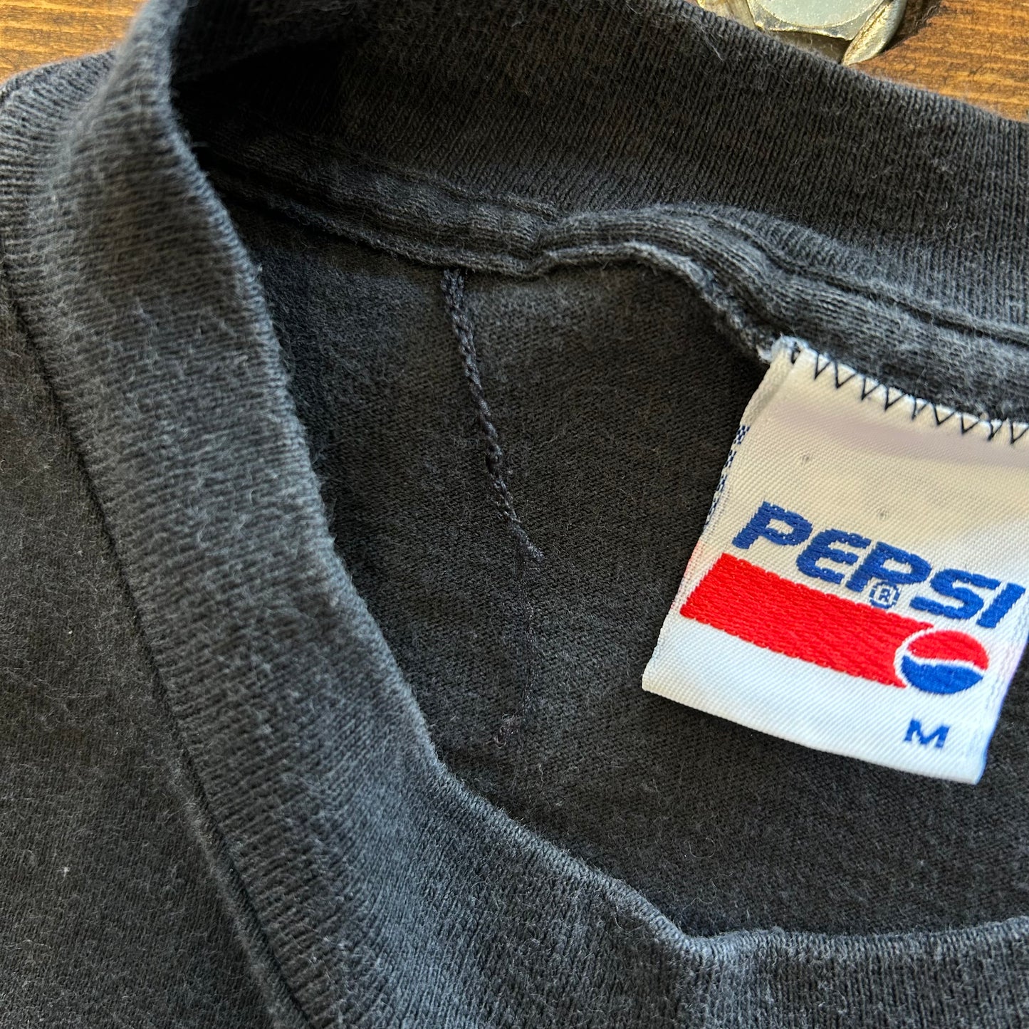 90's PEPSI-COLA"WET T-SHiRT"ペプシコーラ プリントTシャツ アドバタイジング 黒(M)/A7073T-SO
