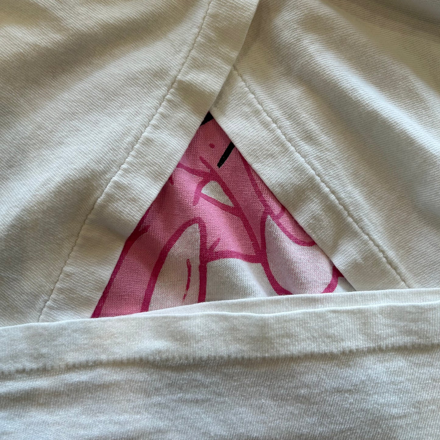 90's The PINK PANTHER ピンクパンサー キャラクターTシャツ アニメ 白(One Size)/B2150T-SO