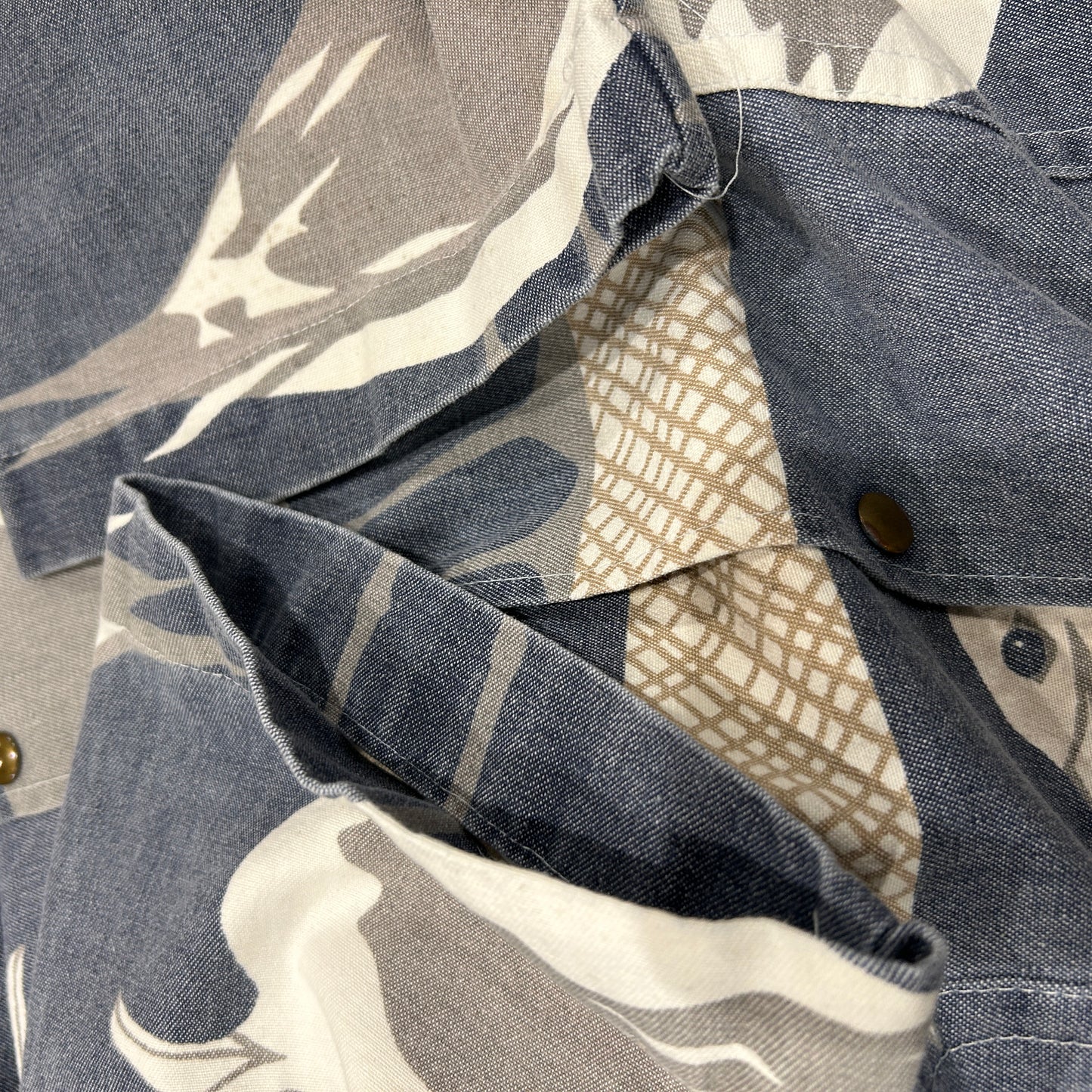 90's ORVIS×MICHIGAN RAG カモメ 総柄パーカー (S/M)/A7795J-SO