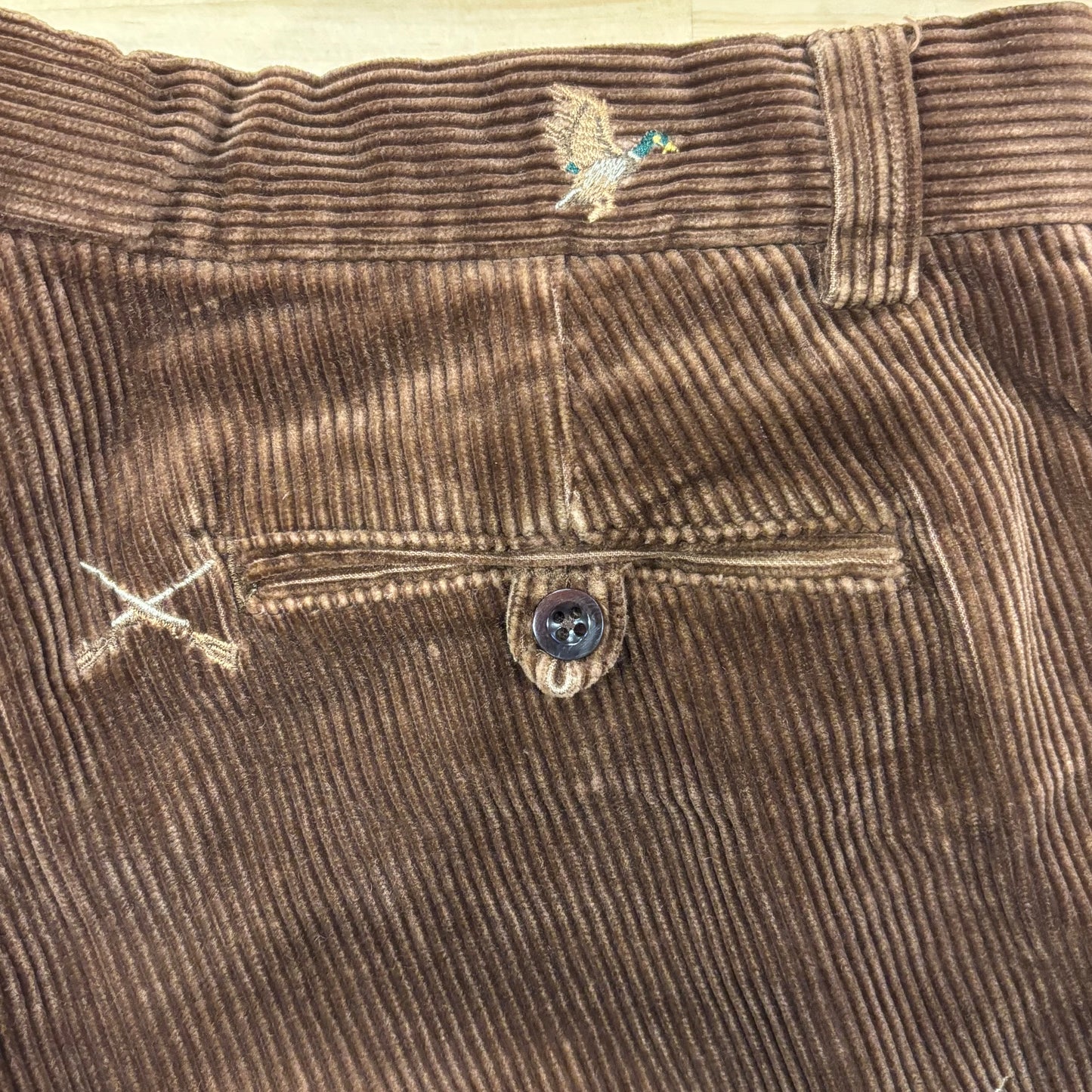 00's Polo by Ralph Lauren ラルフローレン 鳥柄 コーデュロイパンツ 茶 (33×30)/A8609P-SO