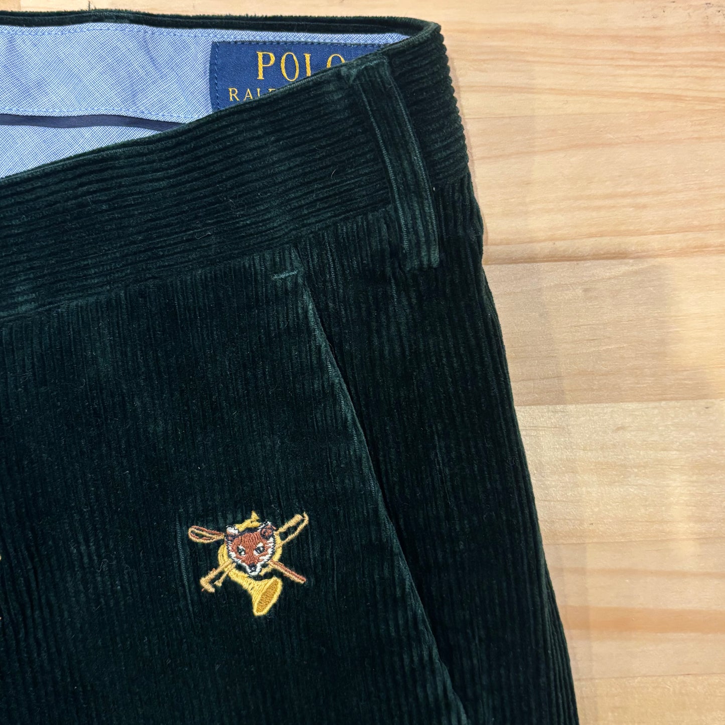 00's POLO Ralph Lauren ラルフローレン アニマル柄 コーデュロイパンツ 緑 (38×34)/A4914P-SO