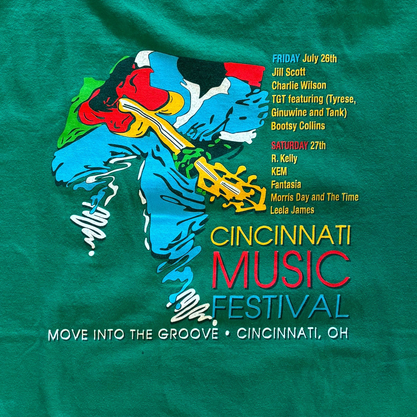 00's anvil CINCINNATI OHIO MUSIC FESTIVAL T-shirt 緑 (XL)/B1981T-SO