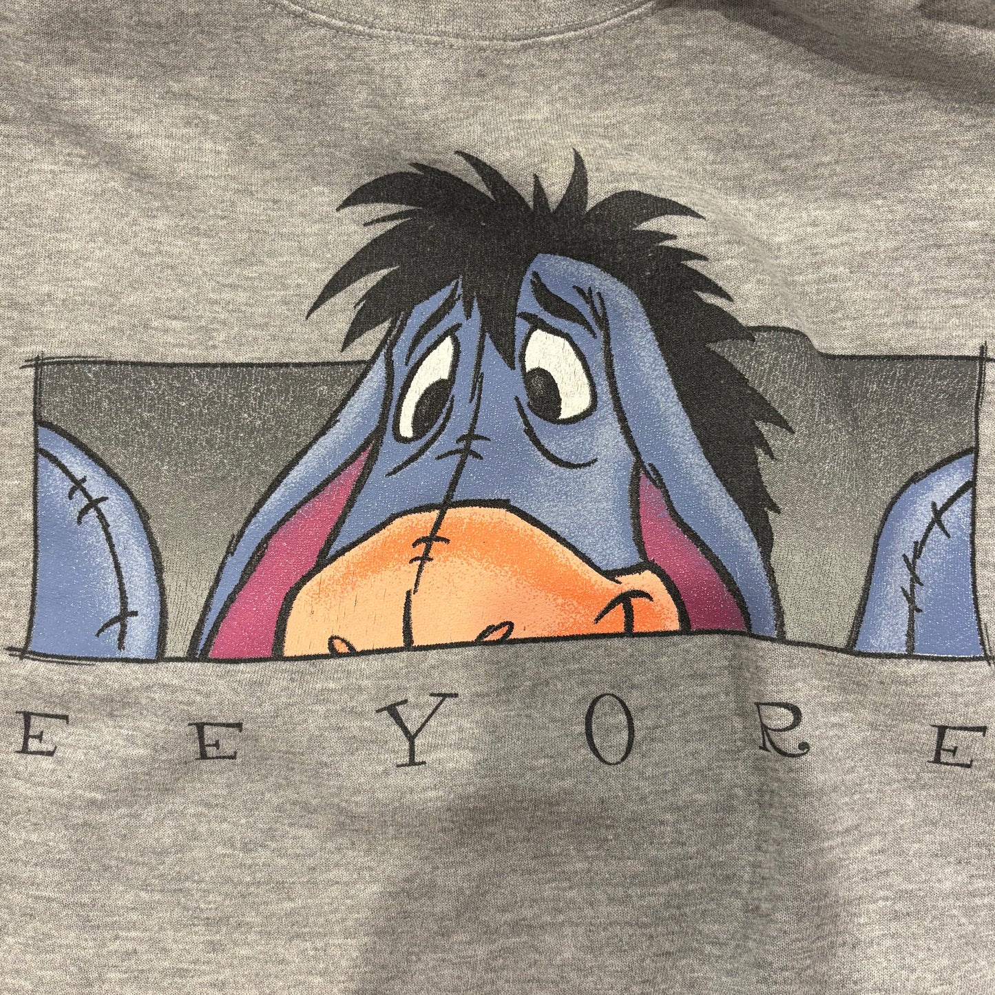 90’s The Disney Store EEYORE イーヨー ディズニー キャラクタースウェット グレー (L)/A7847S-SO