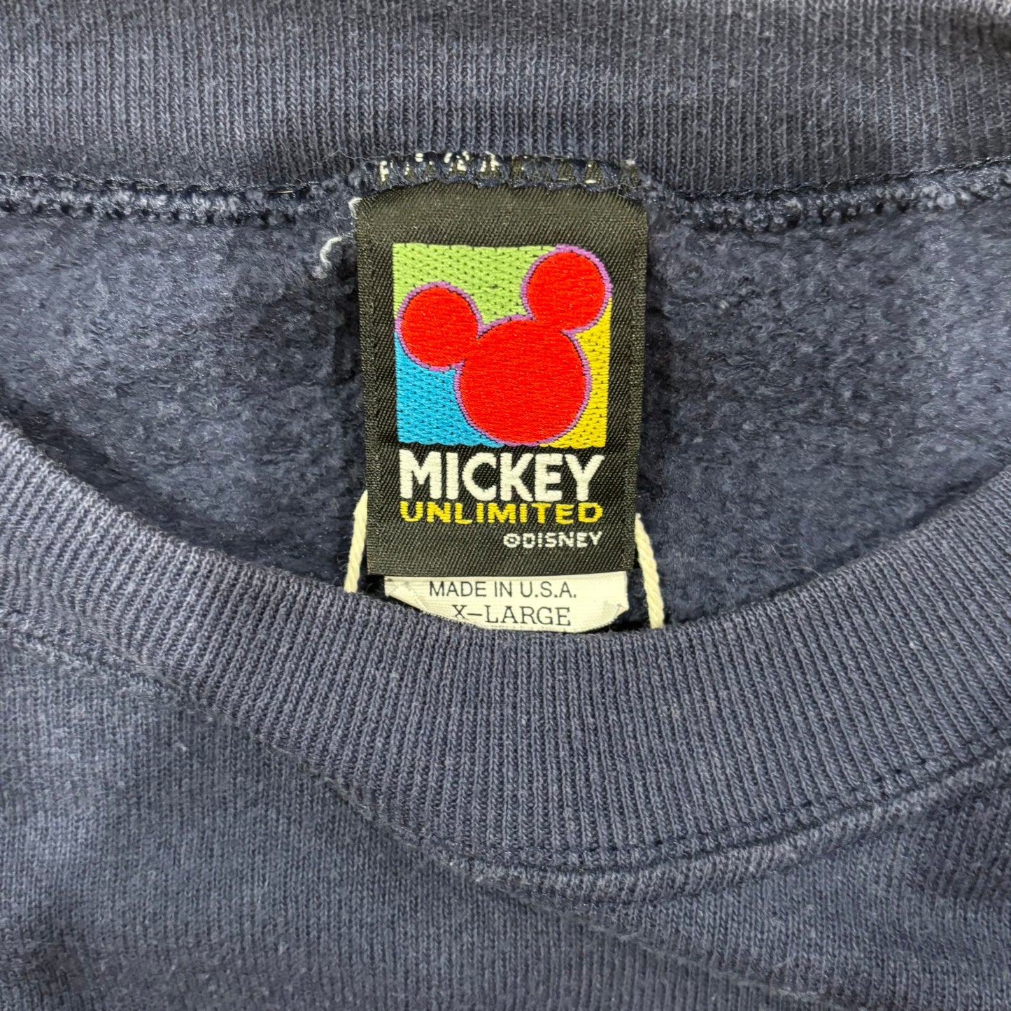 90's Mickey Unlimited "FLORIDA" ディズニー キャラクタースウェット ネイビー (XL)/A7846S-SO
