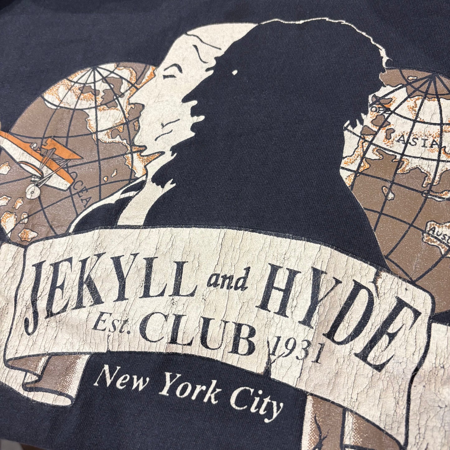 90's "JEKYLL and HYDE Est. CLUB 1931" T-shirt (不明)/B2076T-SO