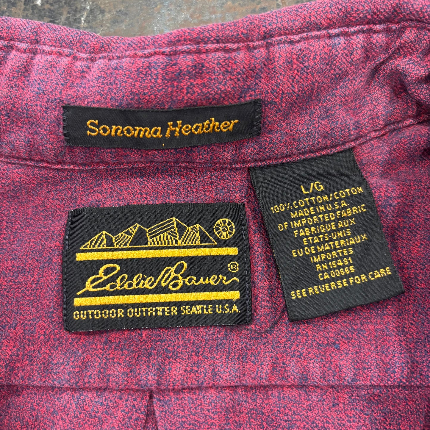 90's Eddie Bauer Sonoma Heather ネルシャツ ボルドー L /A8401SH-SO