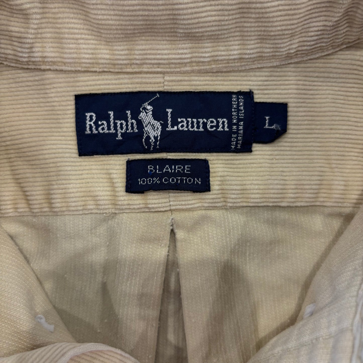 00's Ralph Lauren BLAIRE コーデュロイシャツ クリーム L /B1178SH-SO
