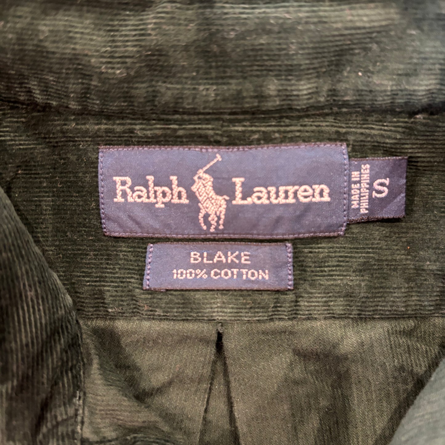 00's Ralph Lauren ラルフ BLAKE コーデュロイシャツ 深緑 S /B0387SH-SO