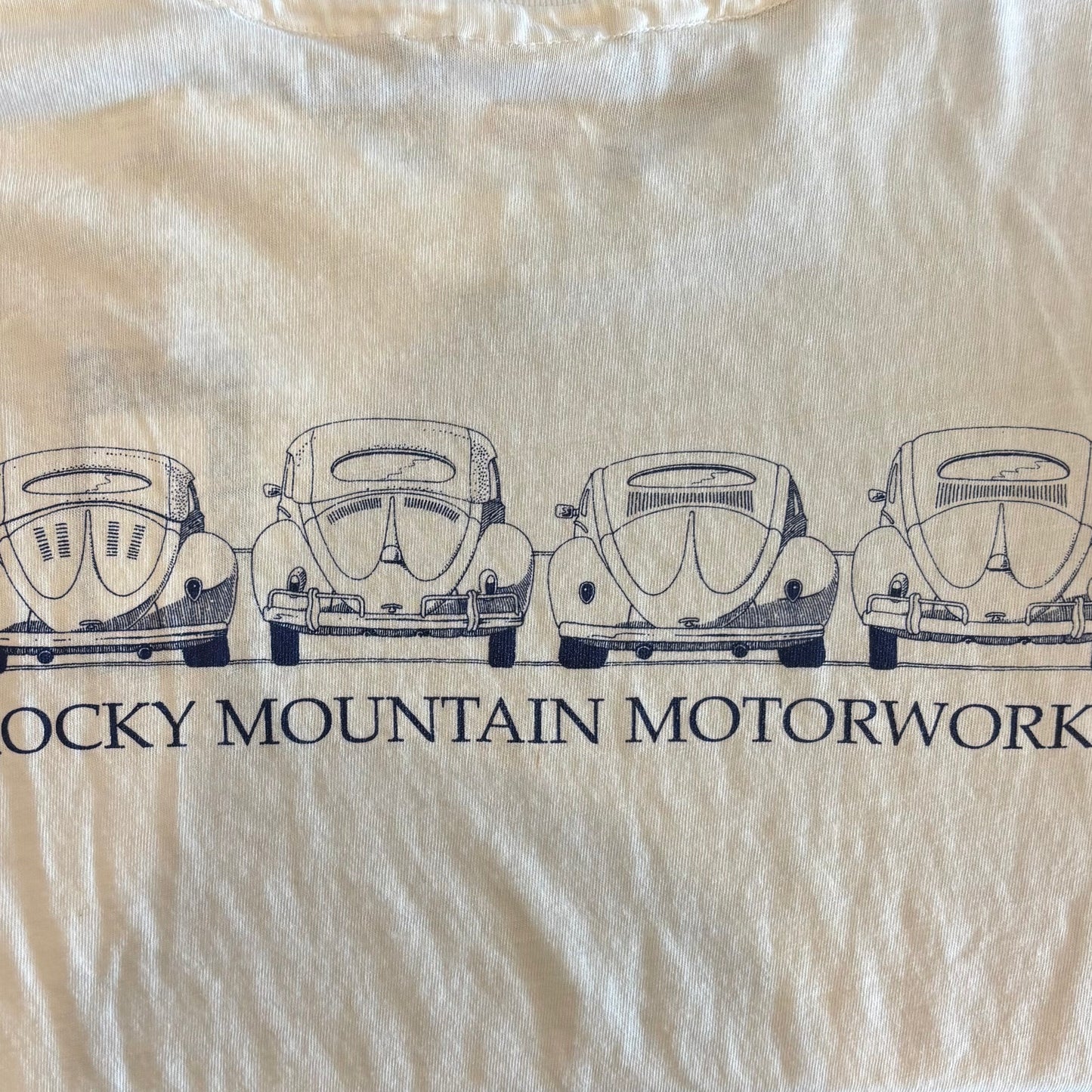 90's Hanes フォルクスワーゲン ビートル ROCKY MOUNTAIN MOTORWORKS T-shirt 白 (XL)/A6420T-SO