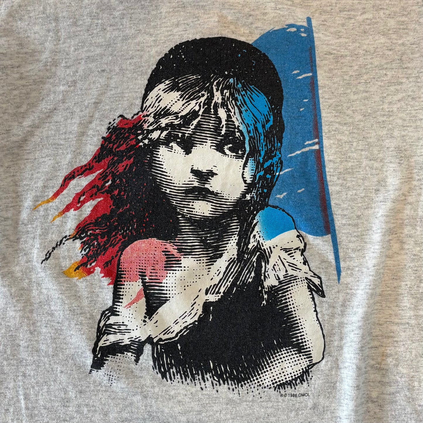 80's DELTA Les Miserables レ・ミゼラブル コゼット ムービー Tシャツ 白 (M)/B2020T-SO