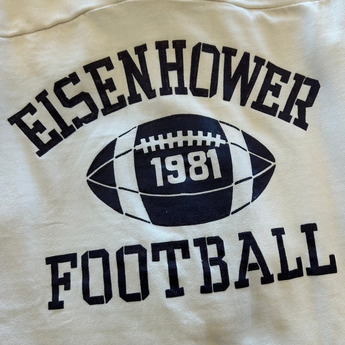 80's Unknown EISENHOWER FOOTBALL フットボールTシャツ 白/A3796T-SO