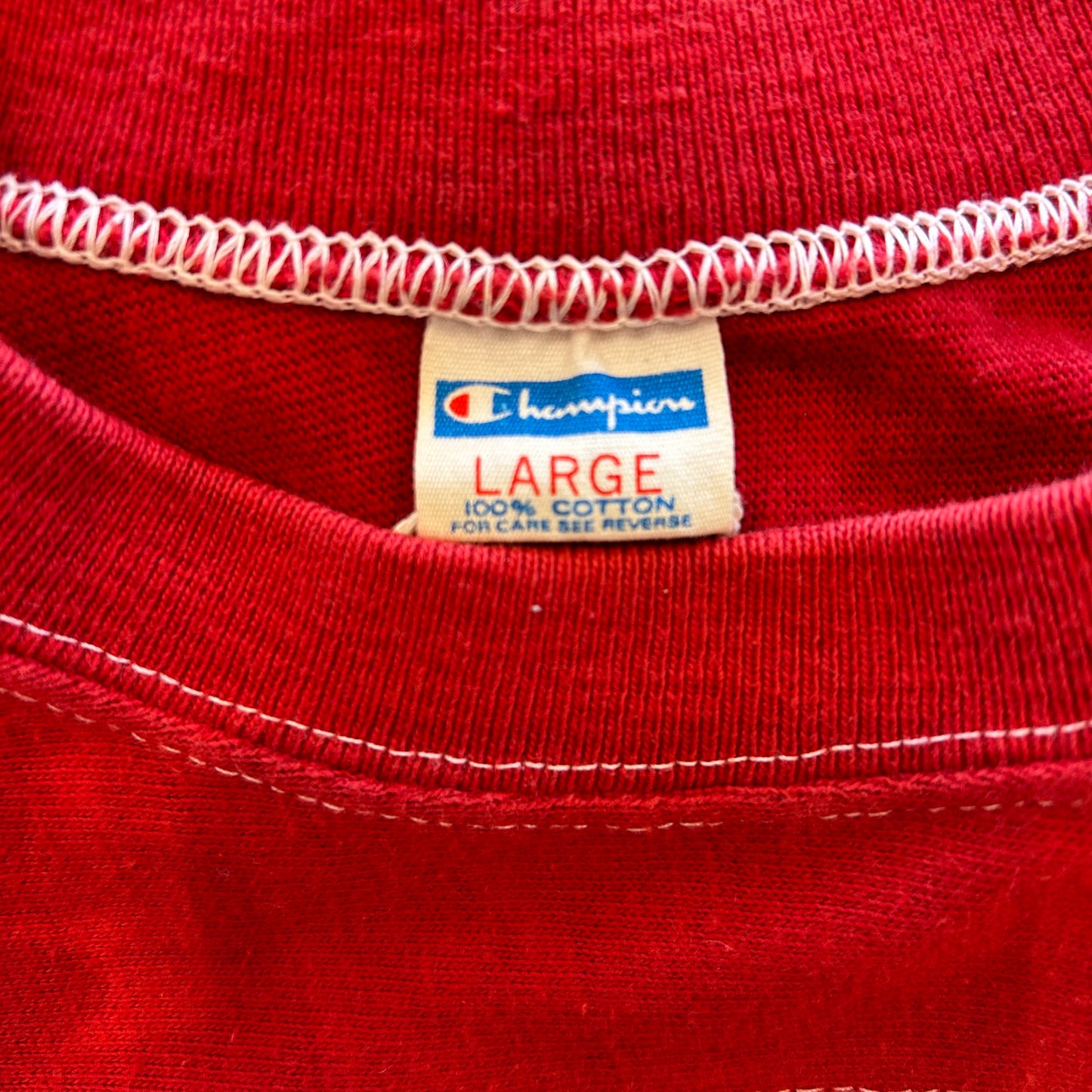 70's Champion チャンピオン COOKS SPRINGS バータグ フットボールT 赤(L)/A6499T-SO