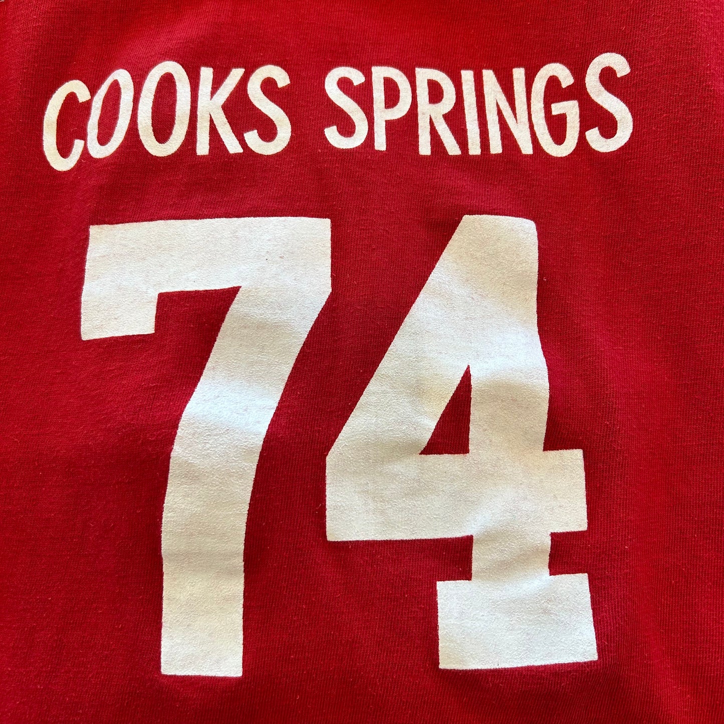 70's Champion チャンピオン COOKS SPRINGS バータグ フットボールT 赤(L)/A6499T-SO