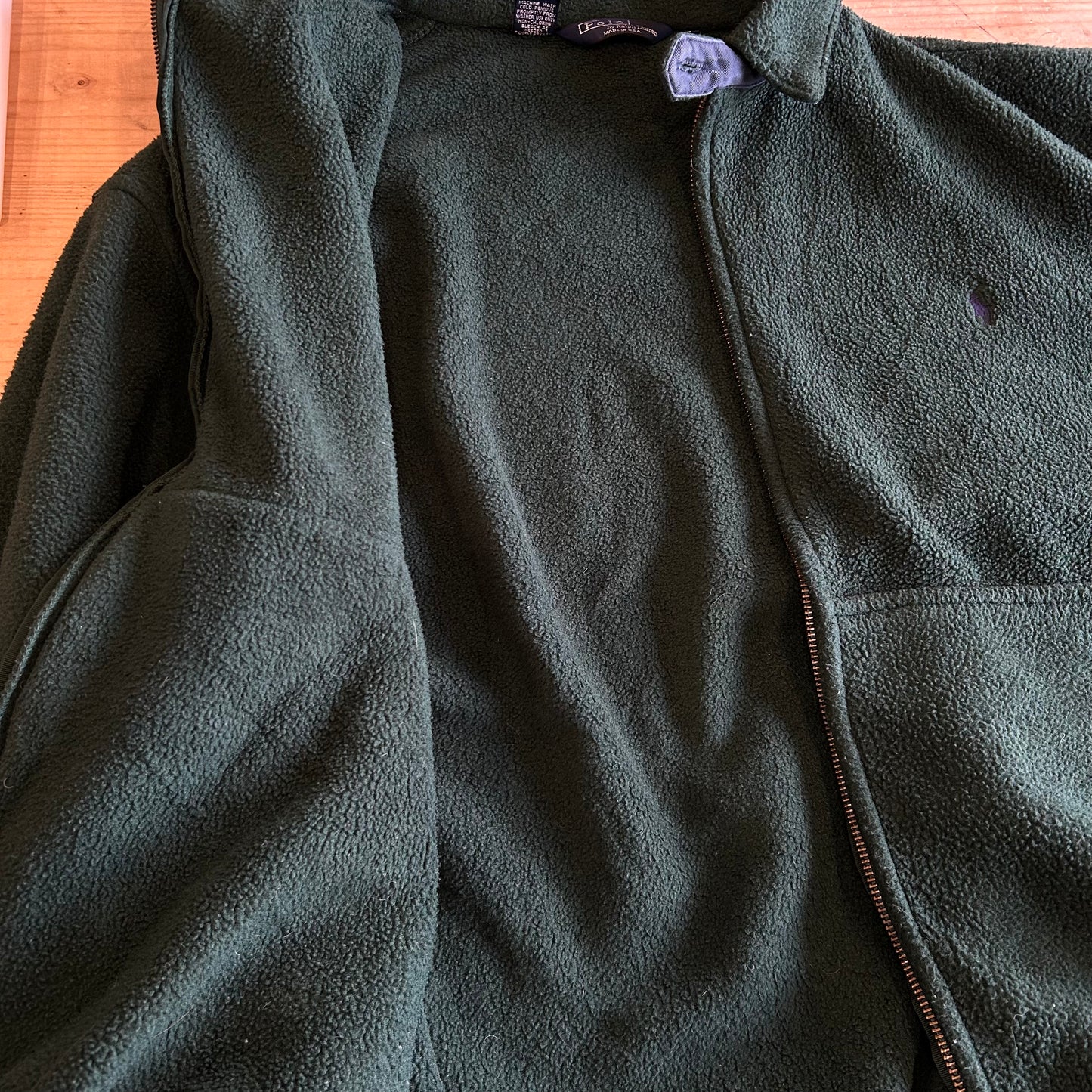 80's Polo Ralph Lauren ラルフローレン フリーススウィングトップ USA製 ダークグリーン(XL)/A5982O-SO