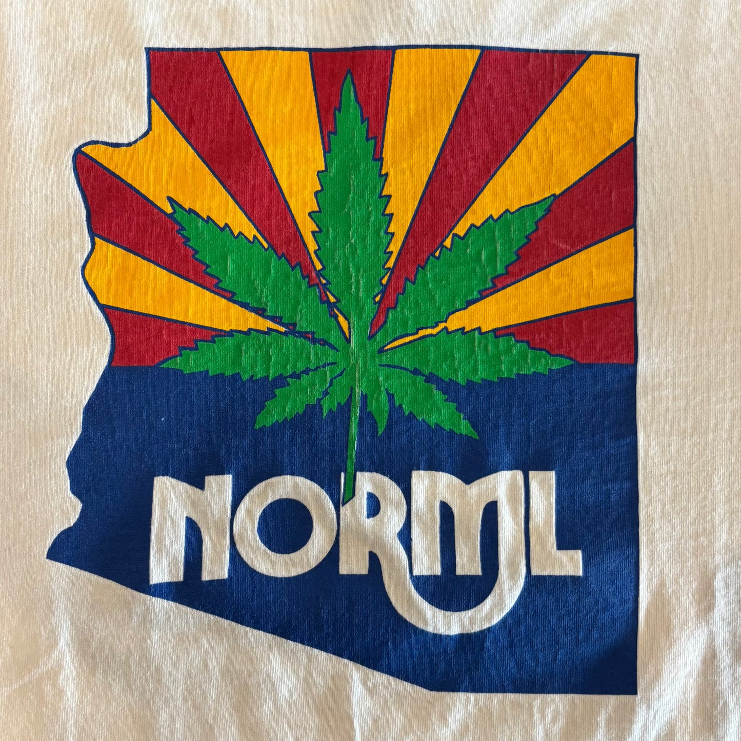 90's CLASSIC PLATINUM NORML ARIZONA マリファナ プリントTシャツ 白 (XL)/A3548T-SO