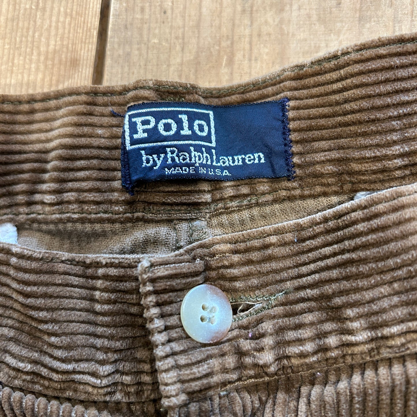 90's Polo ラルフローレン 2タックコーデュロイパンツ USA製 (32×34)A4920P-SO