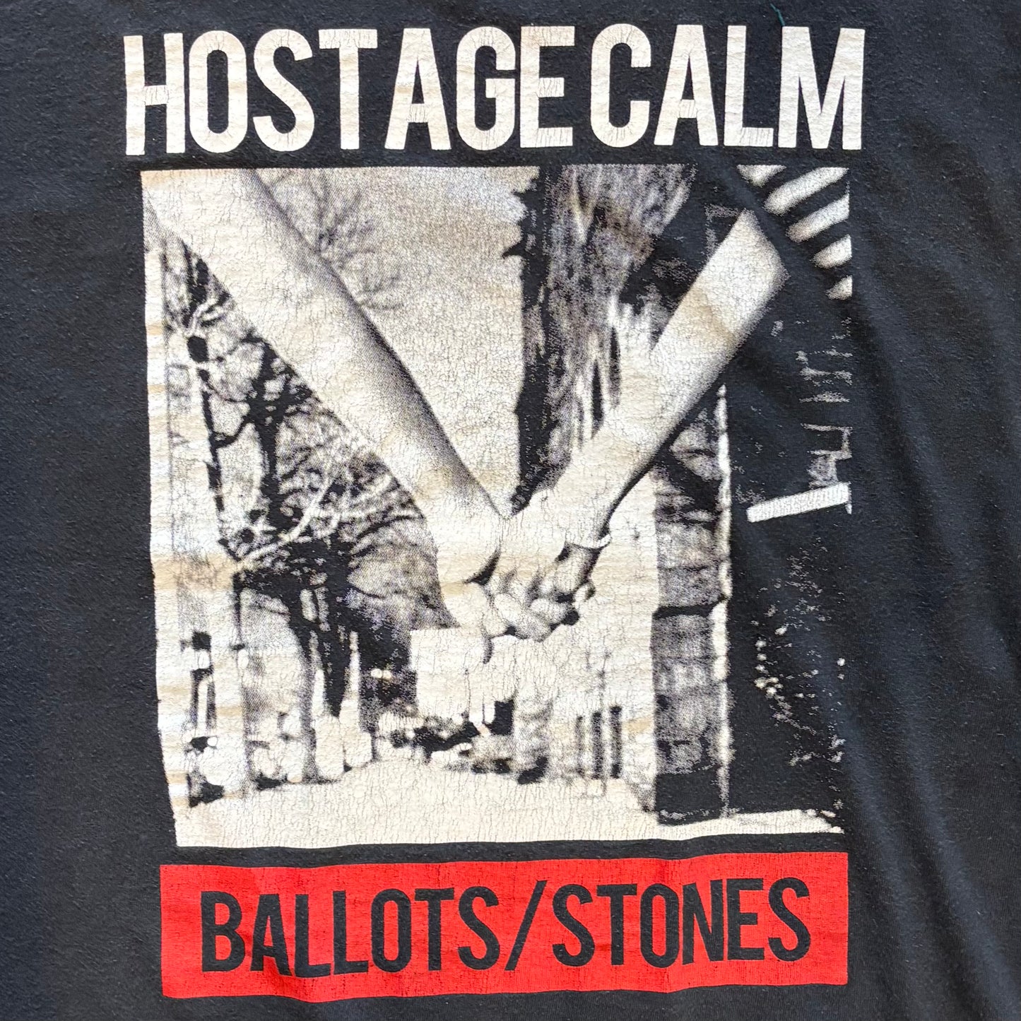 00's AL STYLE HOSTAGE CALM メッセージTシャツ 黒 (L)/B2040T-SO