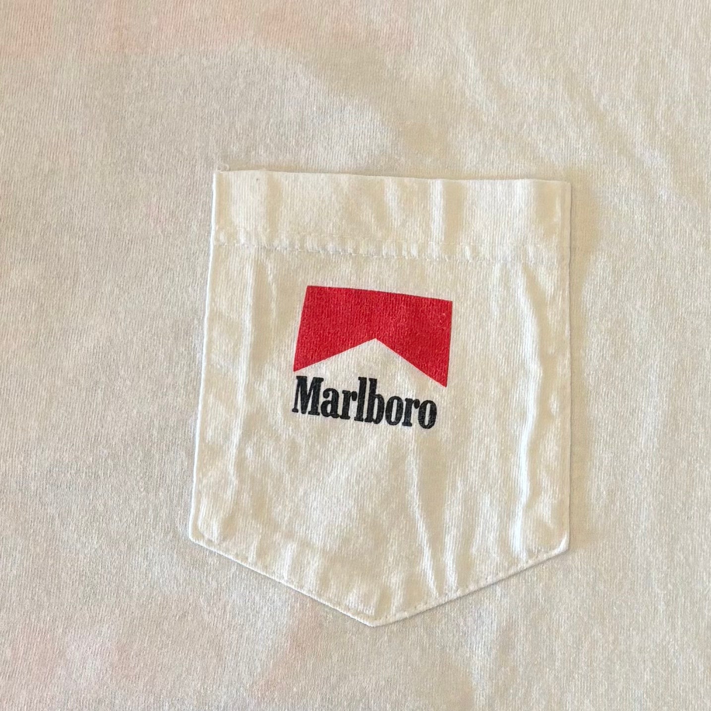 90's AMERICAN BORN Malboro バックプリントTシャツ 企業T 白(XL)/A6440T-SO