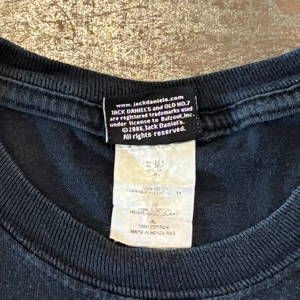 00's JACK DANIEL'S ロゴTファイヤーパターン 企業T 黒 (XL)/A6416T-SO