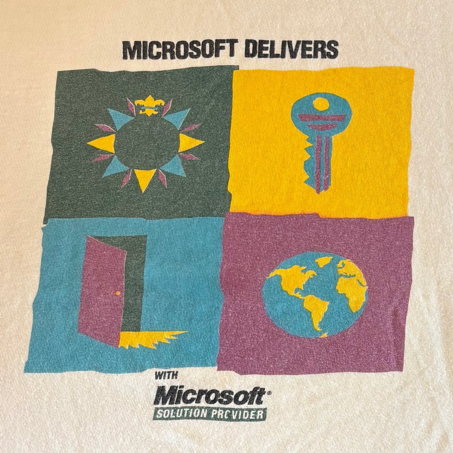 90's MICROSOFT DERIVERS Solar-T 企業T 白(XL)/A3827T-SO