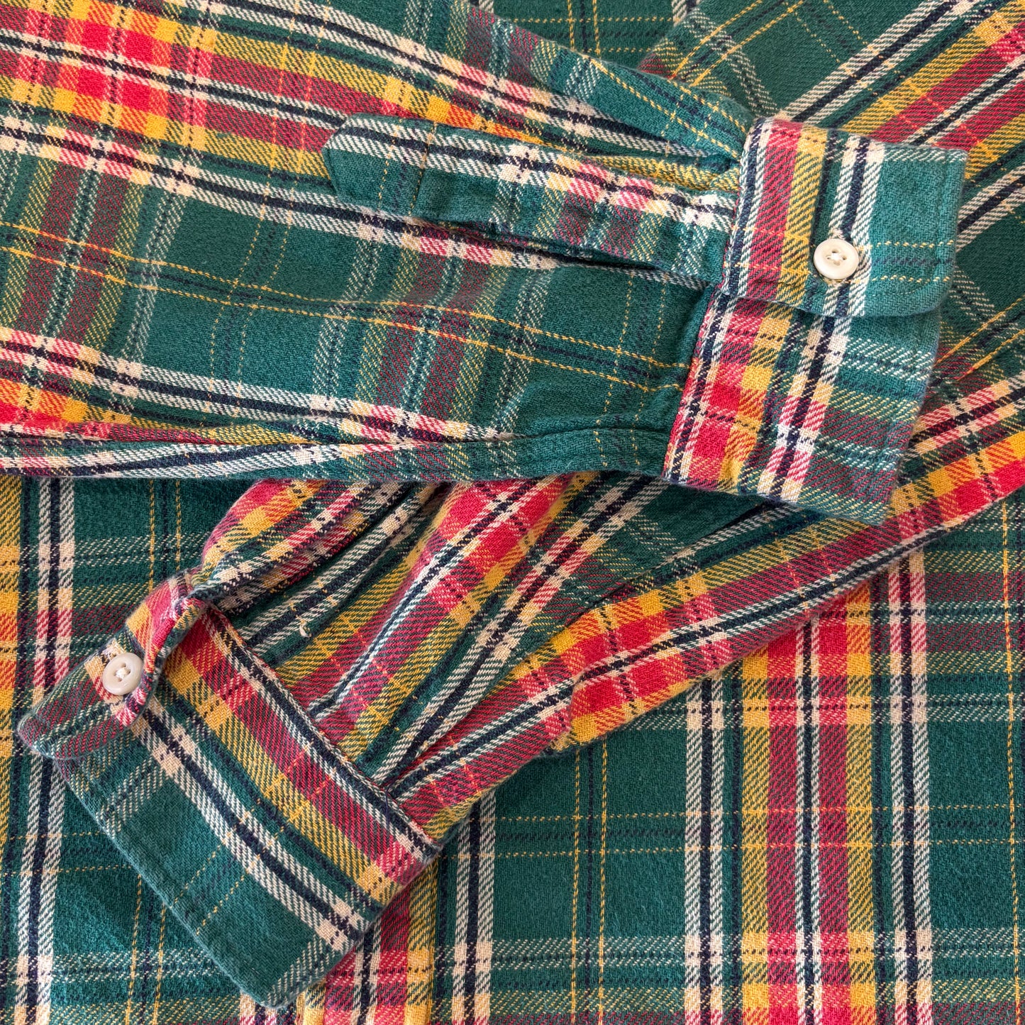 00's Ralph Lauren タータンチェック ネルシャツ 緑 XL /A8463SH-SO