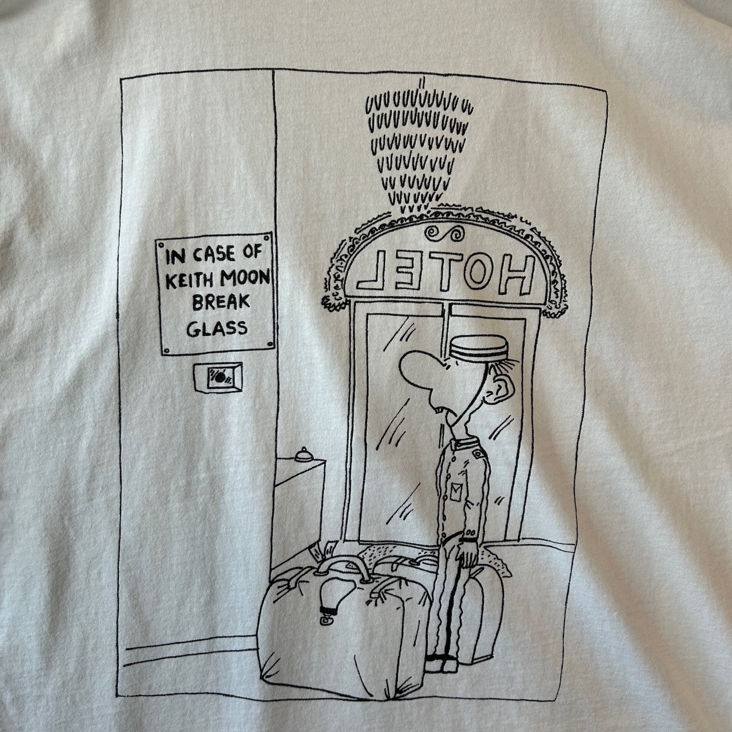 90's The Who ドラマー Keith Moon(キース・ムーン) フォトTシャツ バンドTシャツ 白(XL)/C0865T-SO