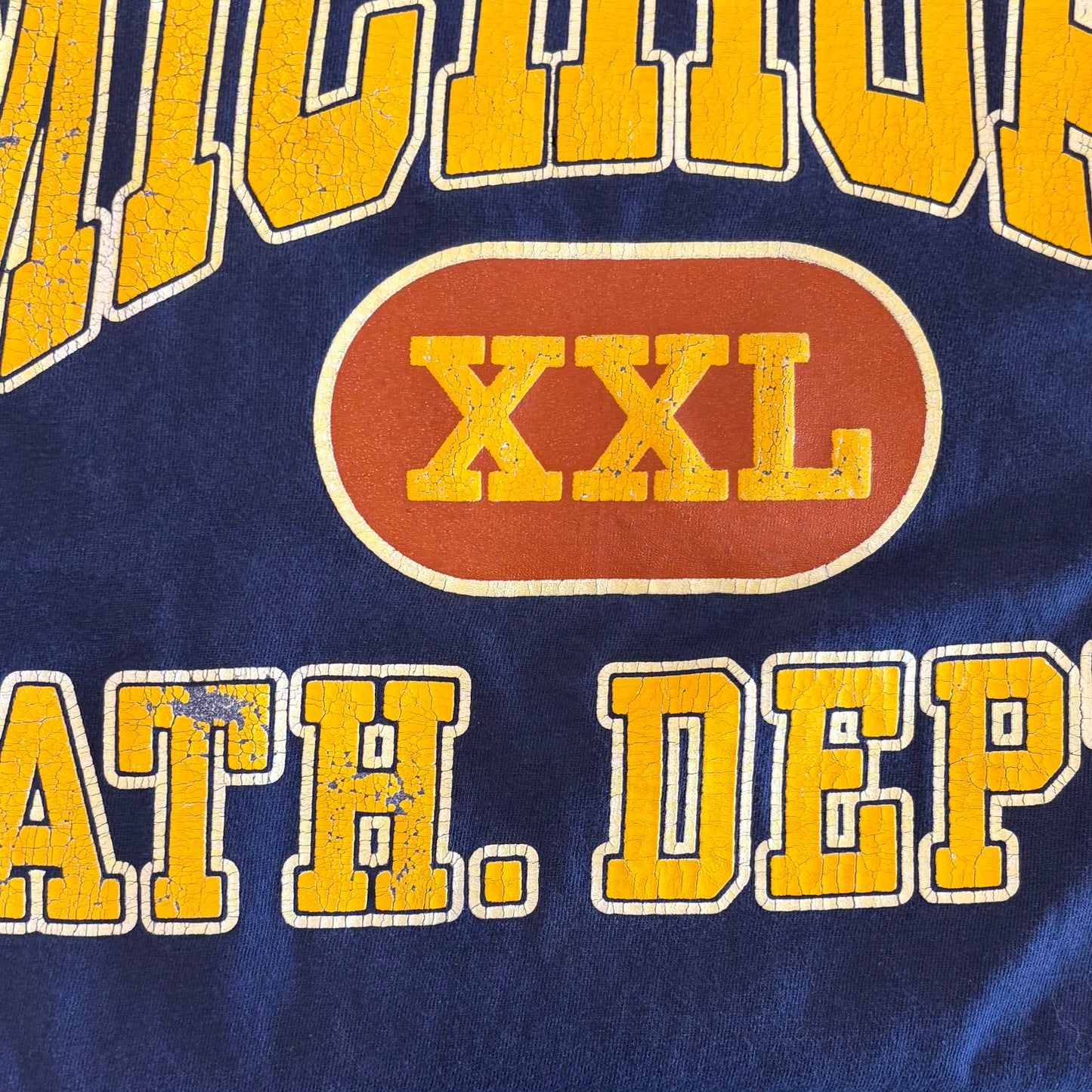 90's DODGER MICHIGAN ATH .DEPT. カレッジTシャツ 紺(XL)/A6375T-SO