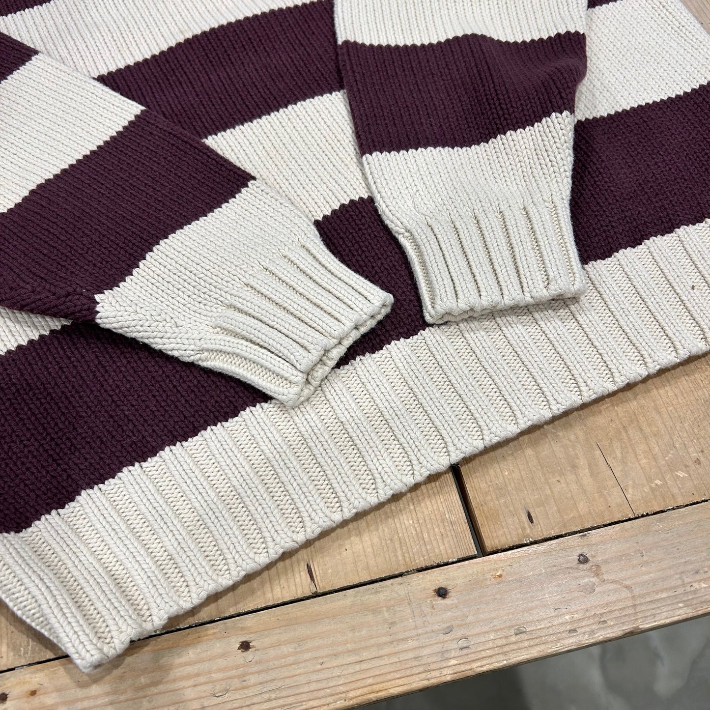 Polo Ralph Lauren ラルフローレン コットンニット ボーダー 茶・ベージュ(M)/B1416K-SO