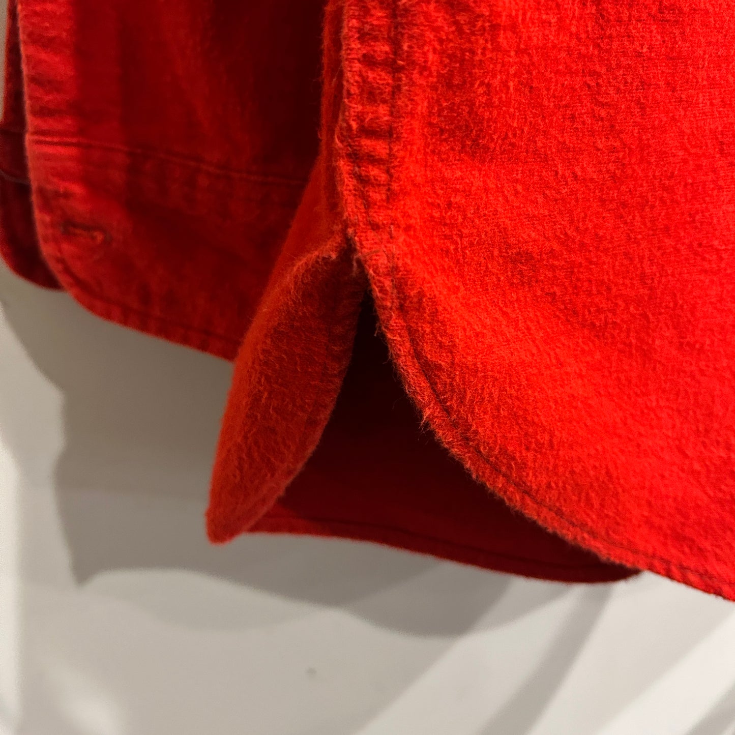 70's Woolrich ウールリッチ シャモアクロスシャツ ネルシャツ 朱色(L)/A8650SH-SO
