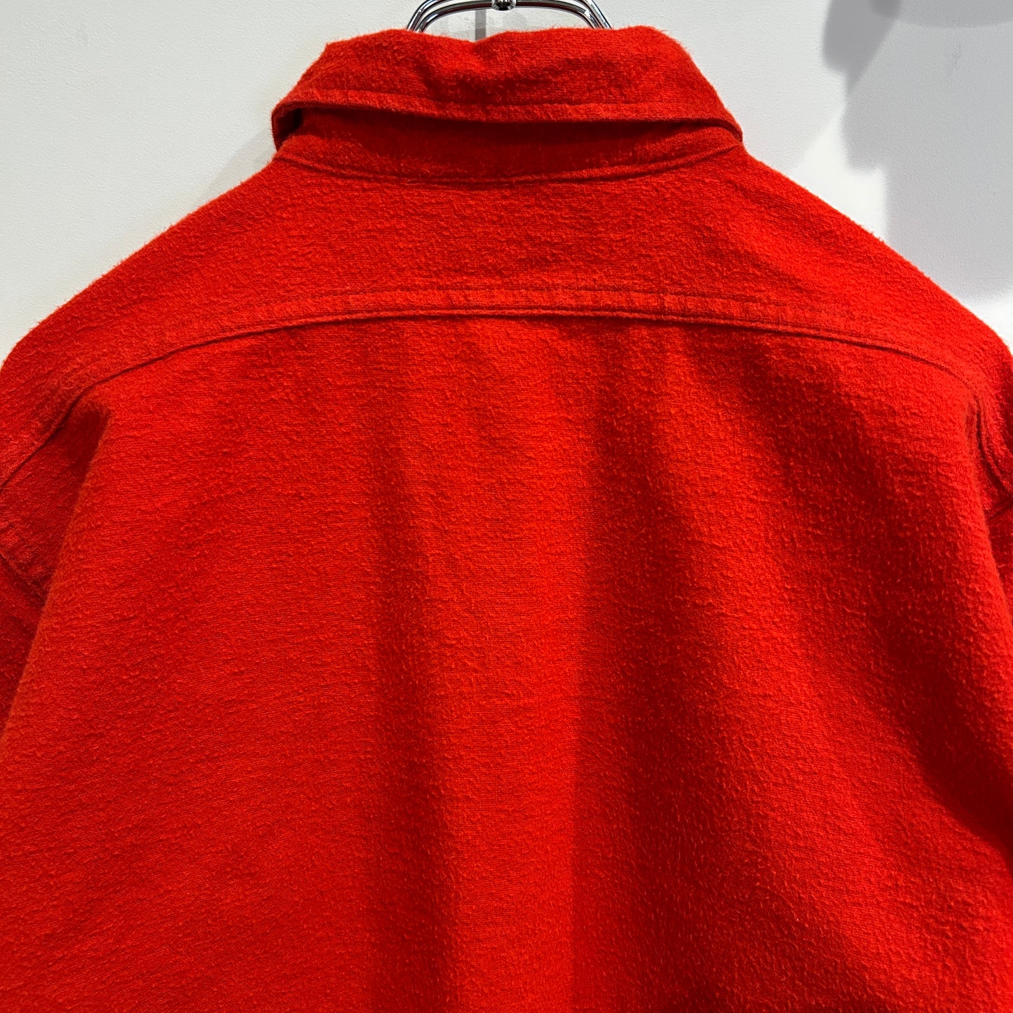 70's Woolrich ウールリッチ シャモアクロスシャツ ネルシャツ 朱色(L)/A8650SH-SO
