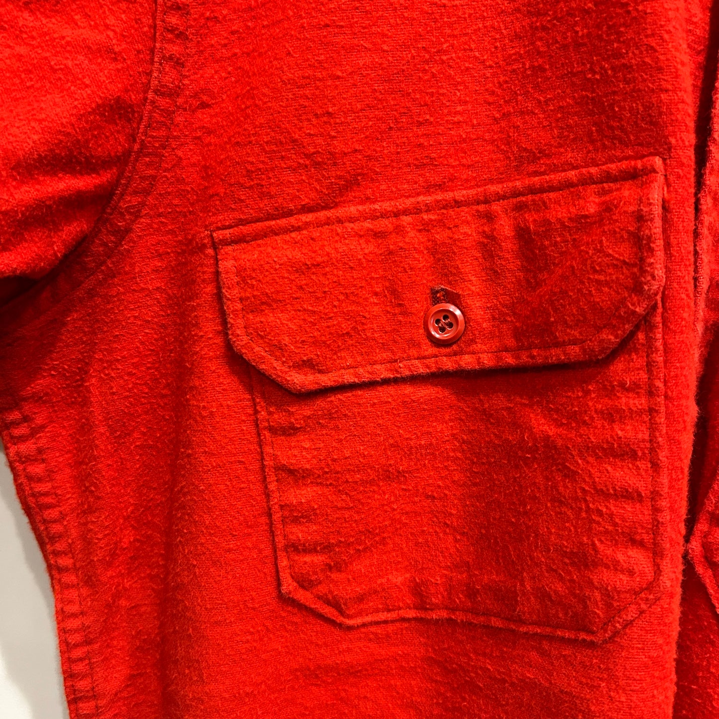 70's Woolrich ウールリッチ シャモアクロスシャツ ネルシャツ 朱色(L)/A8650SH-SO