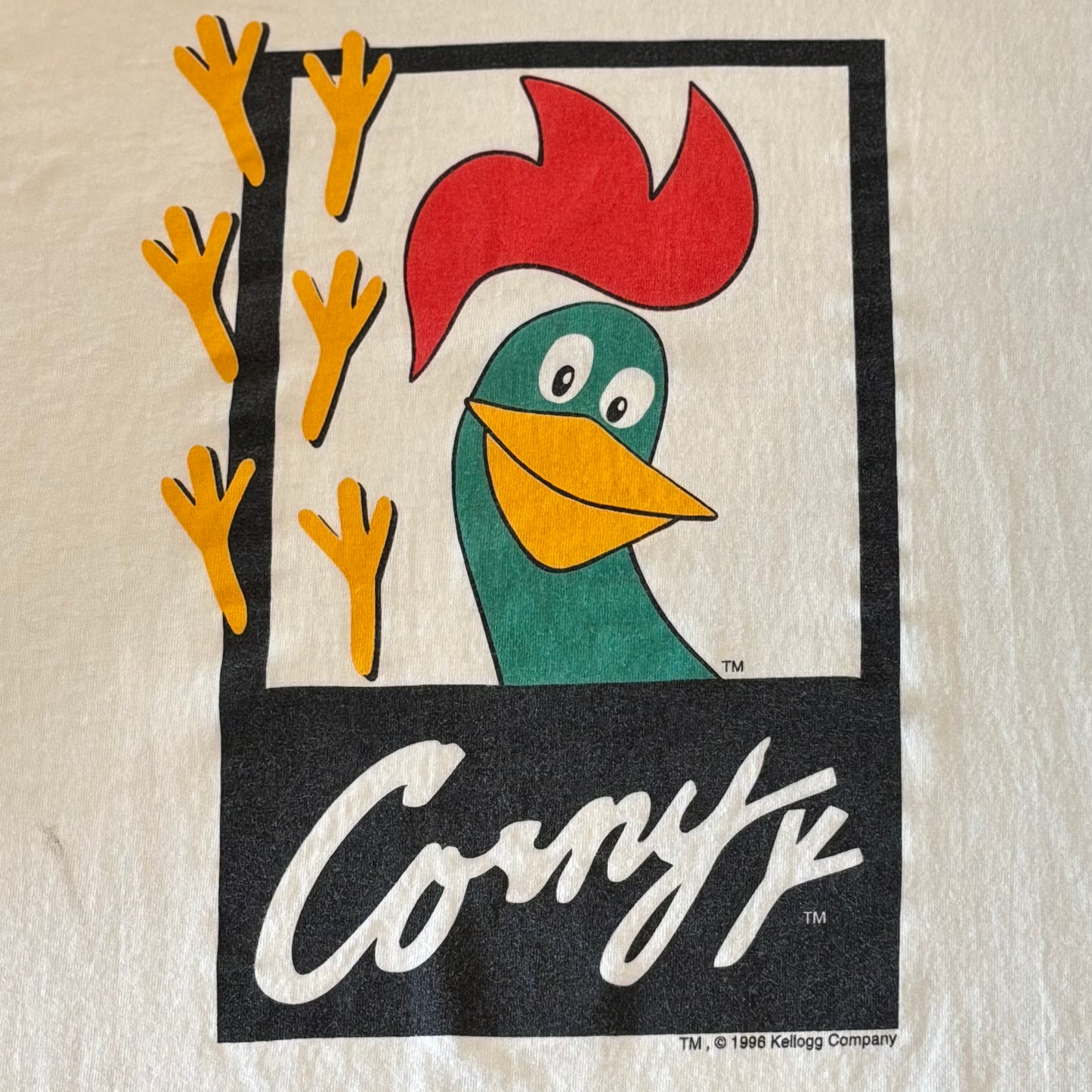 90's Hanes Kellogg ケロッグ Corny プリントTシャツ 企業T 白 (XL)/B2066T-SO