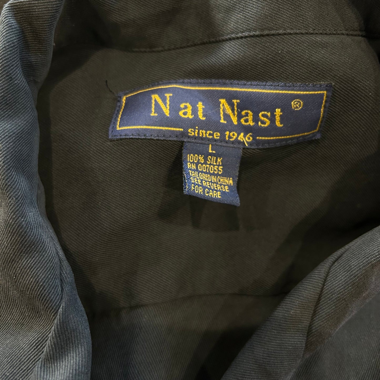 Nat Nast オープンカラーシャツ シルクシャツ 黒ボルドー(L)/A6618SH-SO
