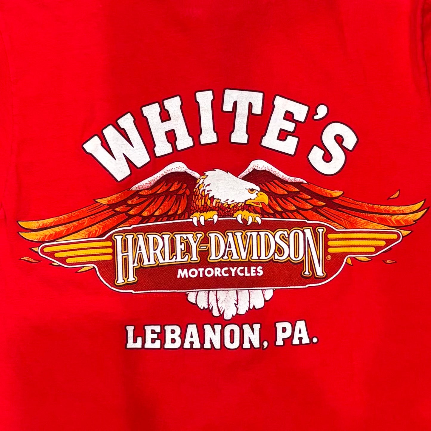 90's Hanes Harley-Davidson ヘンリーネックTシャツ 赤 (M)/B2070T-SO