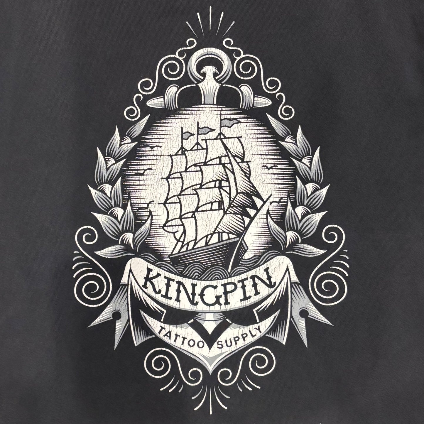 00's KINGPIN TATTOO SUPPLY Tシャツ 黒 (サイズ不明)/B1932T-SO