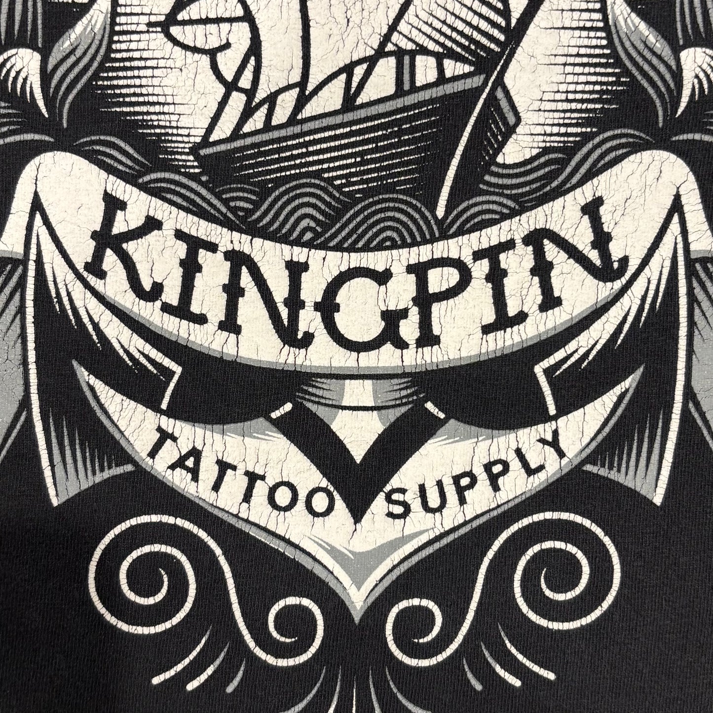 00's KINGPIN TATTOO SUPPLY Tシャツ 黒 (サイズ不明)/B1932T-SO
