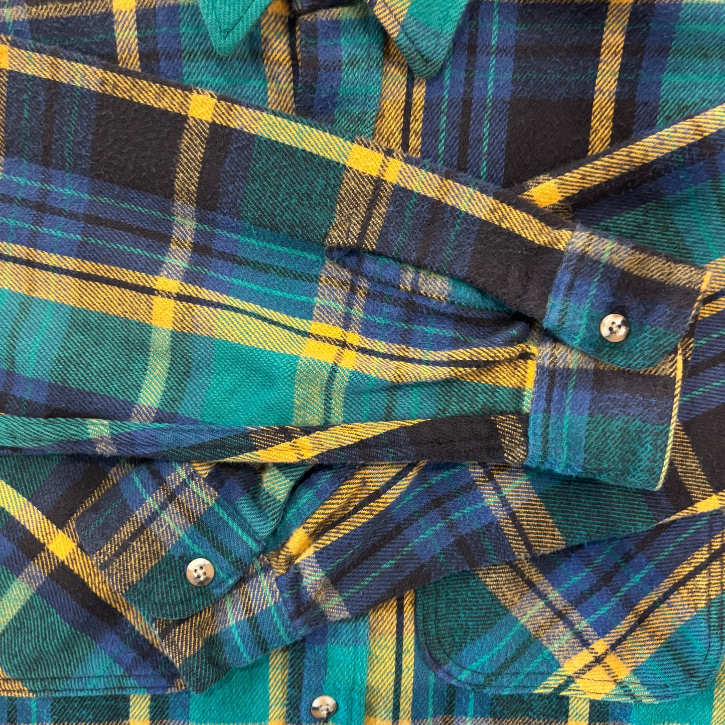 80's PRIVATE PROERTY タータンチェック ネルシャツ 緑、青、黄色 M /A8491SH-SO