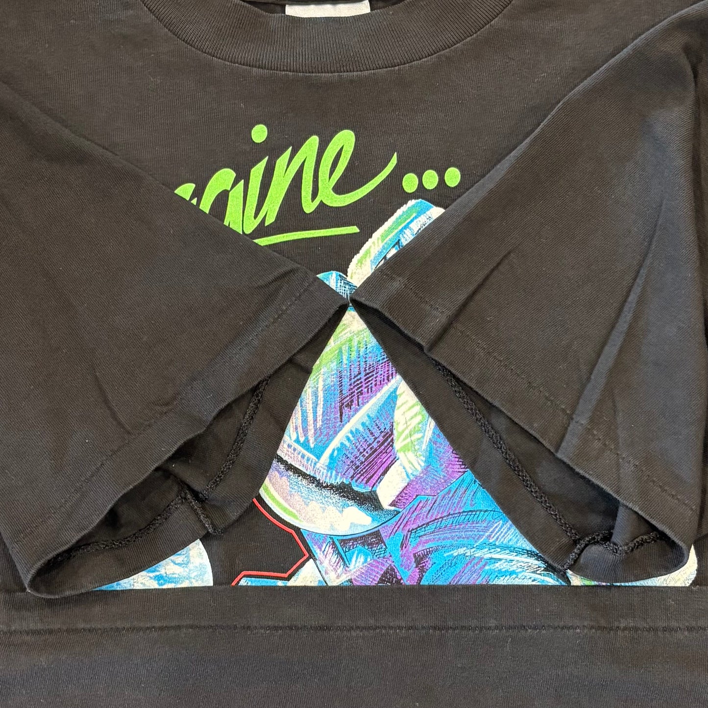 90's ONEITA KENNEDY SPACE CENTER Imagine 宇宙飛行士アートT 企業T 黒 (XL)/B2371T-SO