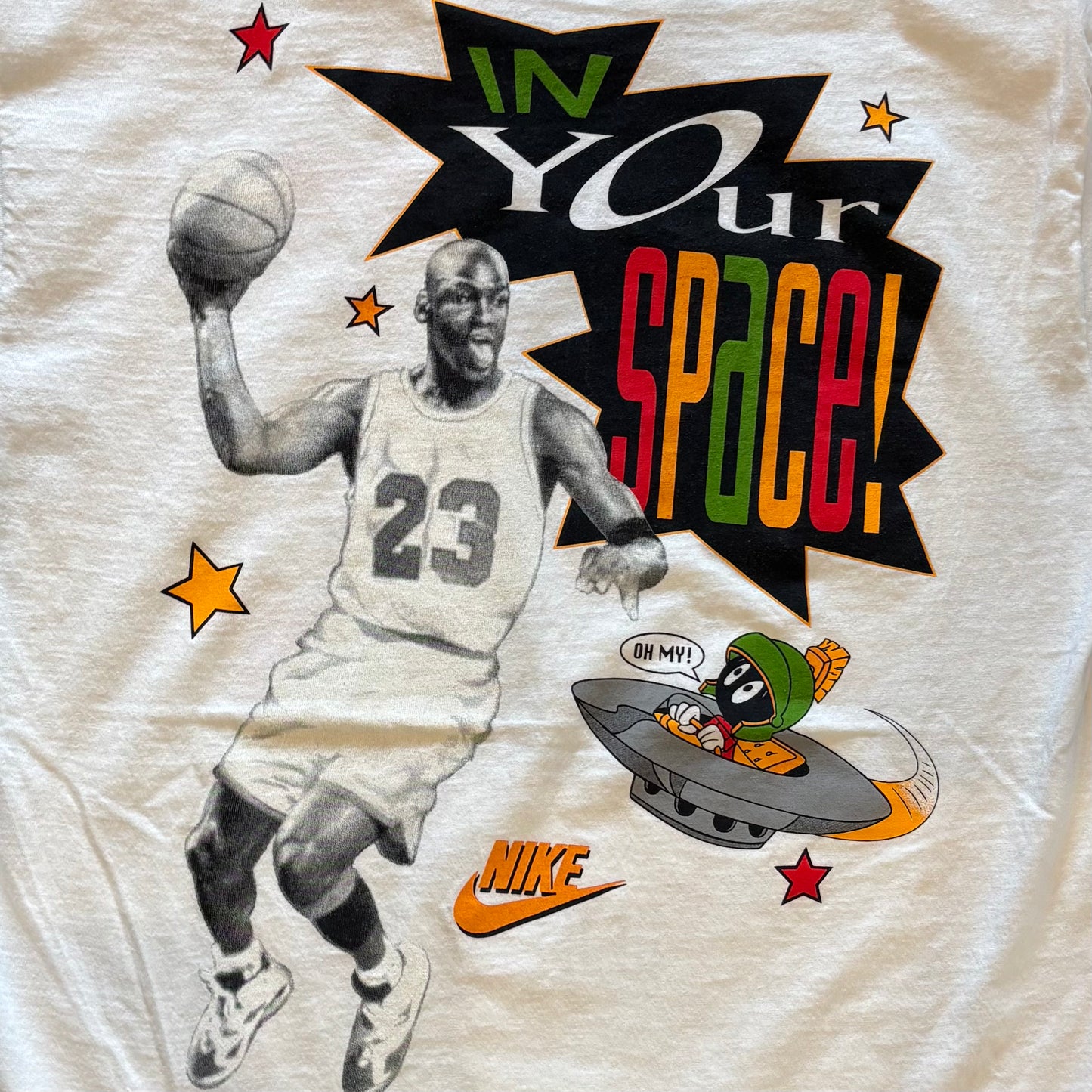 90's NIKE Space Jam マービン マイケル・ジョーダン Movie Tシャツ 白 (L)/B2168T-SO