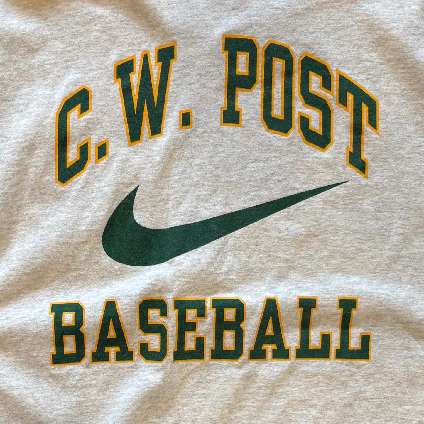 90's Fruit Of The Loom NIKE C.W.POST BASEBALL カレッジTシャツ 白 (XL)/B1947T-SO