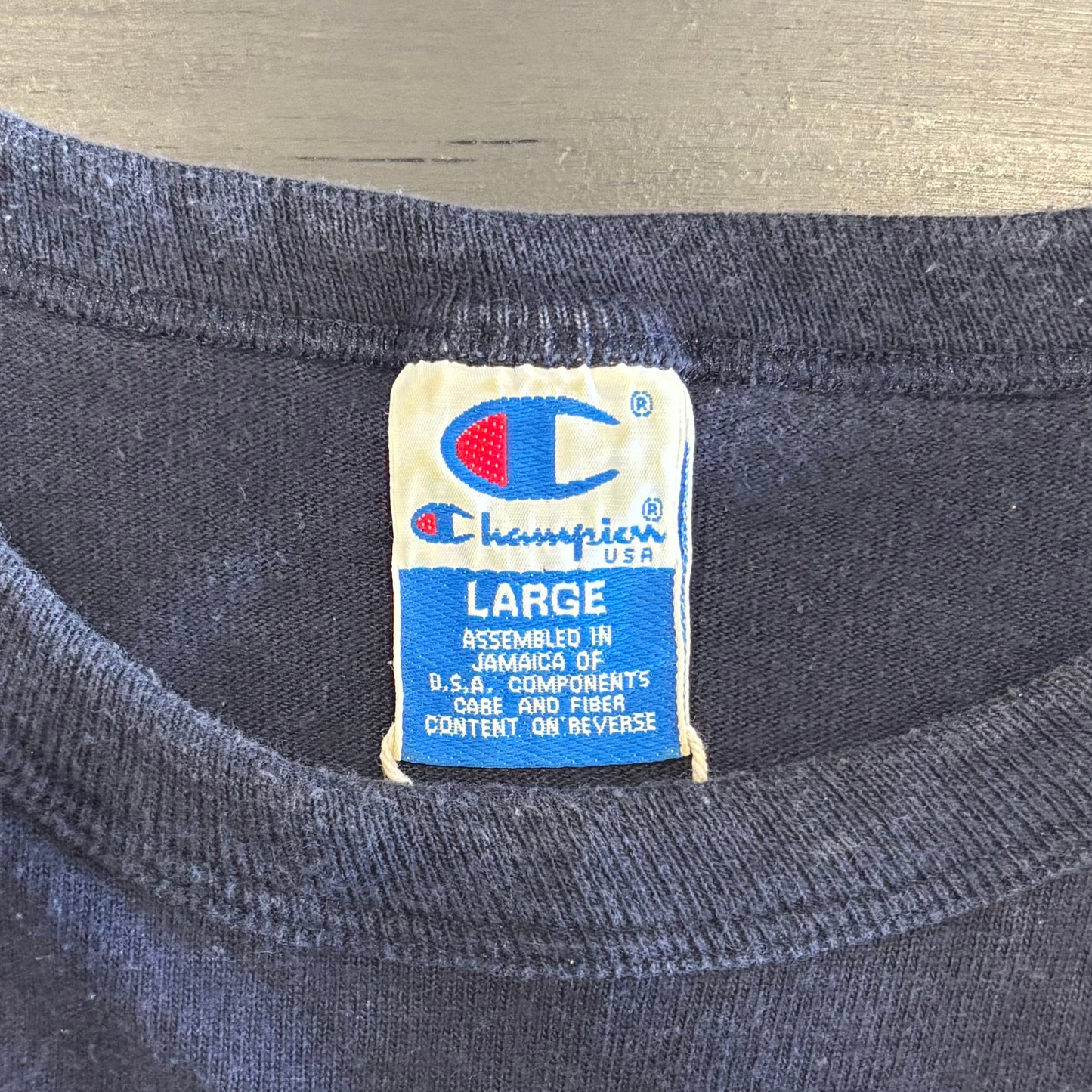 90's Champion UC DAVIS カレッジTシャツ ネイビー (L)/A6932T-SO