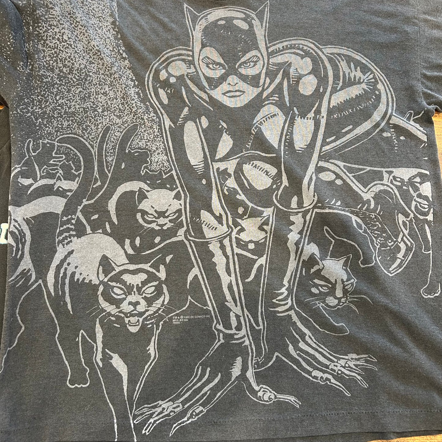 90's SSI キャット・ウーマン キャラクターTシャツ バットマン DC COMICS 黒(XL)/A6763T-SO