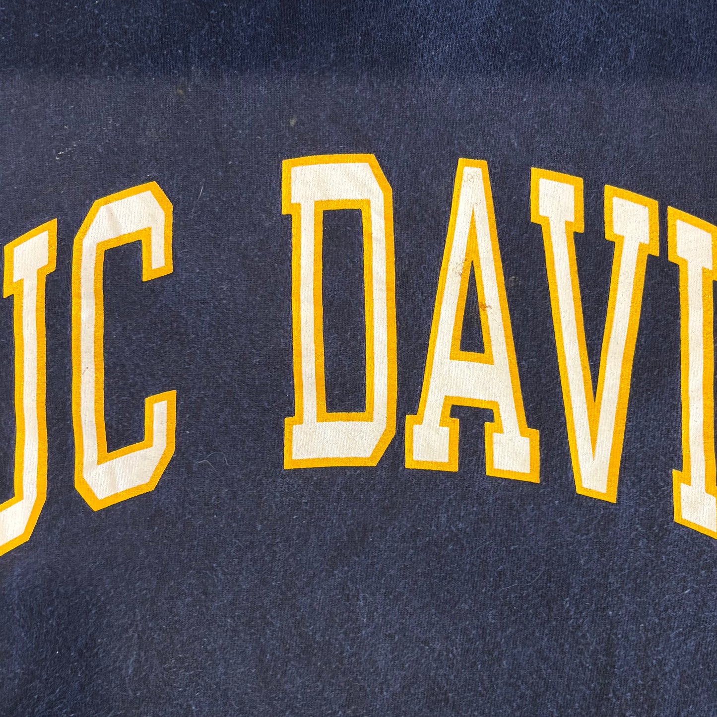 90's Champion UC DAVIS カレッジTシャツ ネイビー (L)/A6932T-SO